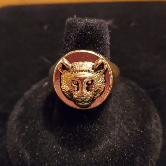 wild fable Jewelry - Casted Metal Antique Tiger Signet Ring